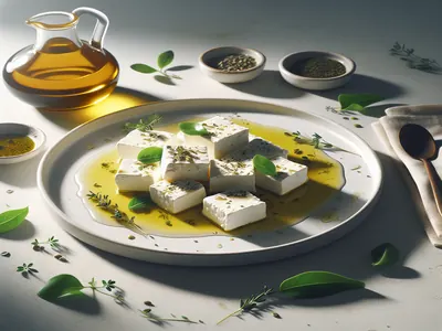 Feta Cheese With Olive Oil And Herbs